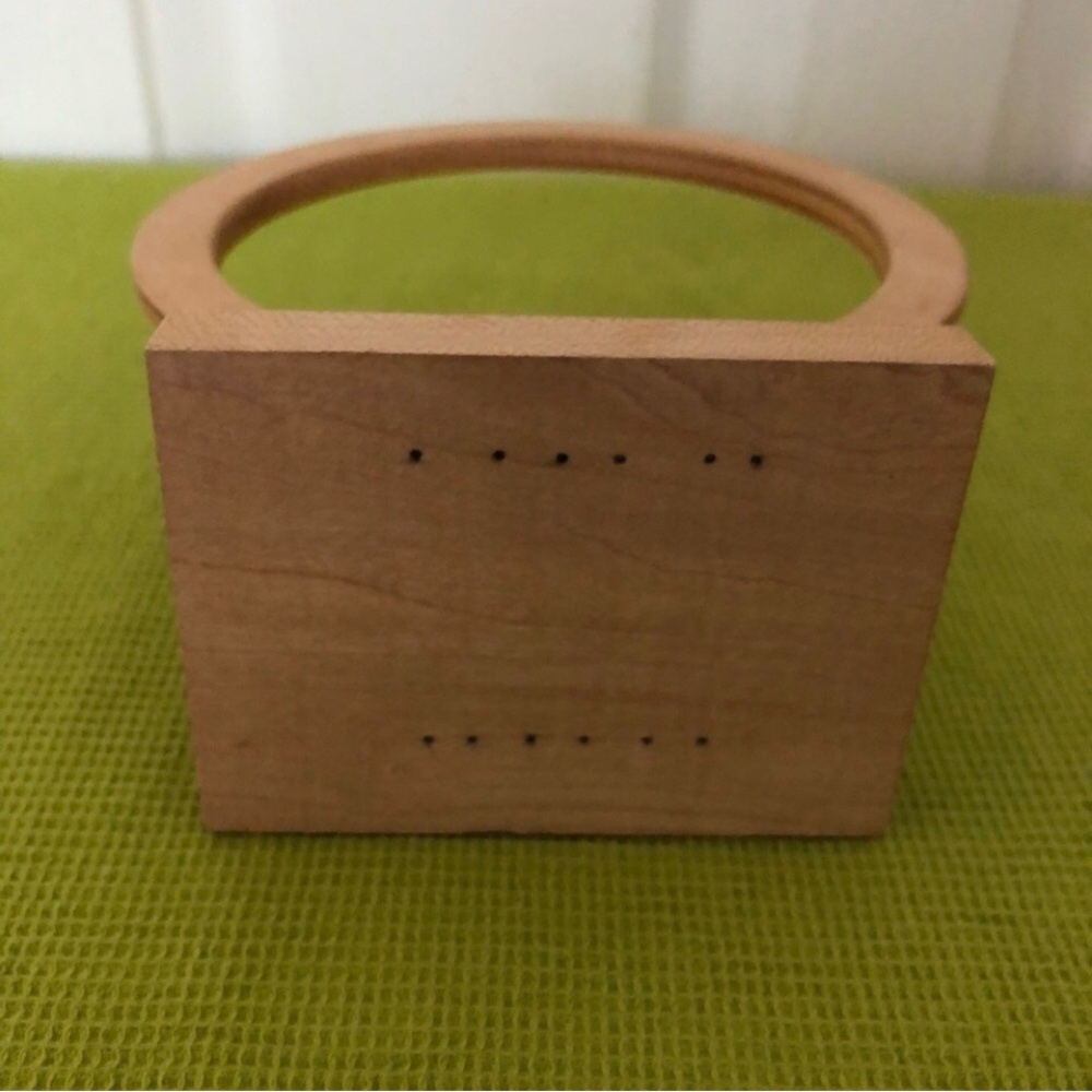 Napkin holder Miami flamingo wood round circles tan palm FL souvenir vintage 60s - Picture 4 of 6